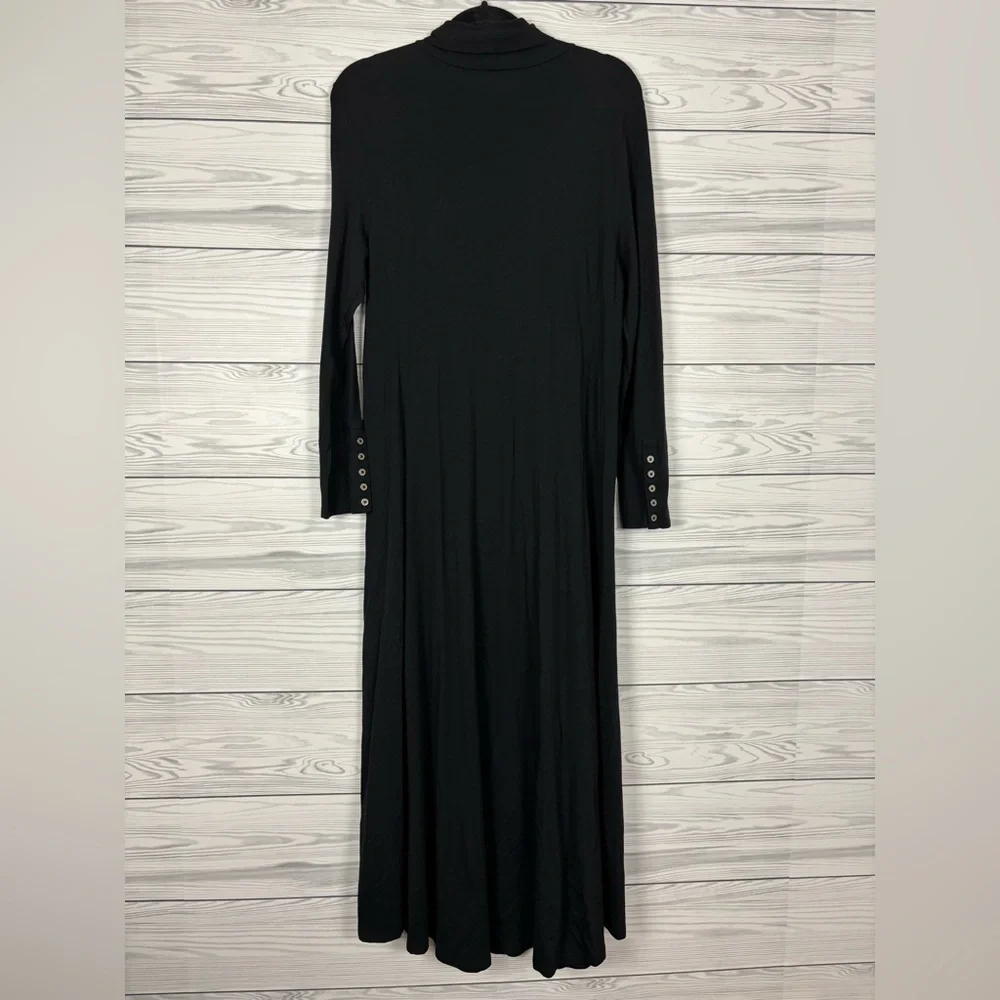 Soft Surroundings Black Jackie Knit Midi Dress Size Large Modal Blend - Picture 6 of 8